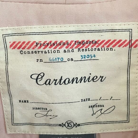 ANTHROPOLIGIE Cartonnier Dusty Rose Pink Open Front Blazer Jacket XS - Picture 8 of 8